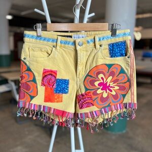 Outside the lines upcycled custom Patchwork collage Women's Shorts